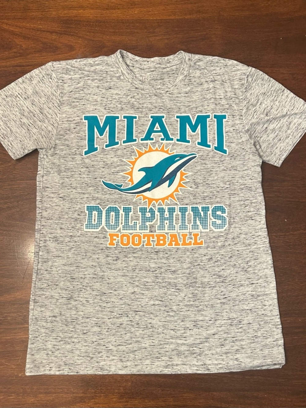 Miami Dolphins Gray Short Sleeve Football Tee